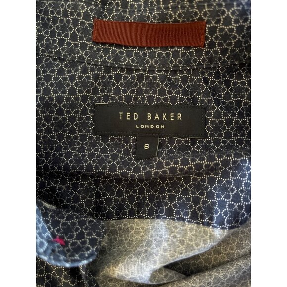 Ted Baker London Womens Size 6 Blue Button Up Collared Dress Shirt Career Wear - Picture 3 of 5
